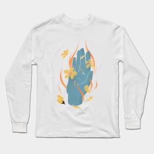 Healing Hand Illustration for Yoga and Reiki Lovers Long Sleeve T-Shirt